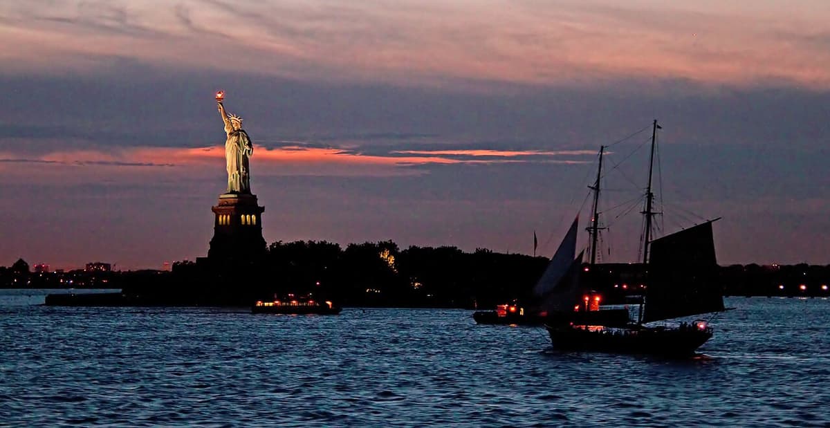 The Statue of Liberty and its surroundings